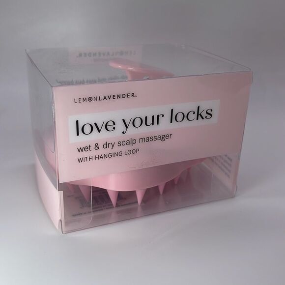 NIB Lemon Lavender Love Your Locks Wet & Dry Scalp Massager (Pink) - Picture 5 of 5